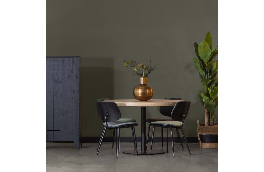 WOOOD Tablo Rundt bordben til spisebord - matt sort metall