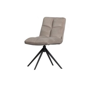 WOOOD EXCLUSIVE Vinny spisebordsstol, drejelig - sand fljl polyester og sort metal