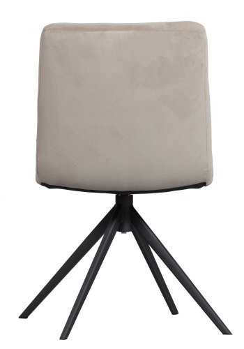 WOOOD EKSKLUSIV Vinny spisebordstol, svingbar - ekte flyelspolyester og svart metall