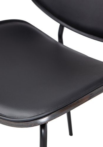 WOOOD Close spisebordsstol - brunt tre og sort kunstskinn/metall