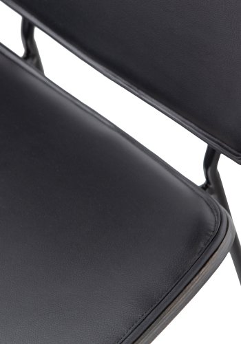 WOOOD Close spisebordsstol - brunt tre og sort kunstskinn/metall