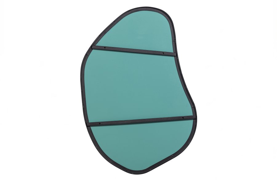 WOOOD EKSKLUSIV Romee veggspeil, organisk - speilglass og svart metall (100x70)