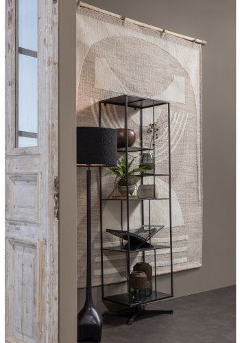 WOOOD EXCLUSIVE Foss gulvlampefot, uten skjerm - antikk sort/brun aluminium (H:129)