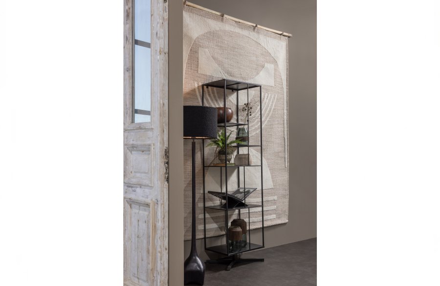 WOOOD EXCLUSIVE Foss gulvlampefot, uten skjerm - antikk sort/brun aluminium (H:129)