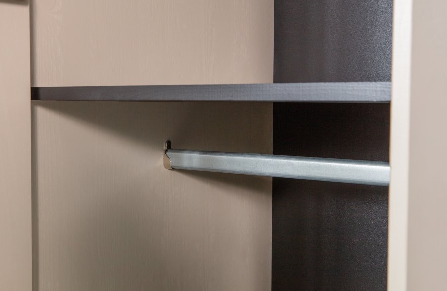 VTWONEN Daily Closet Enkelt skap, 1 dr, 2 skuffer, 2 hyller, 1 stang - dakargrau furu (H:200)