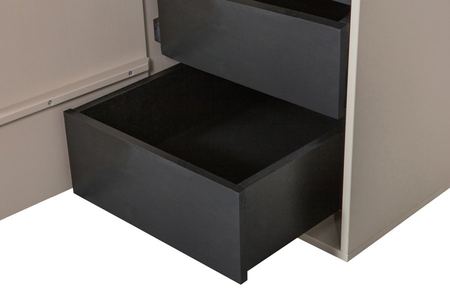 VTWONEN Daily Closet Enkelt skap, 1 dr, 2 skuffer, 2 hyller, 1 stang - dakargrau furu (H:200)