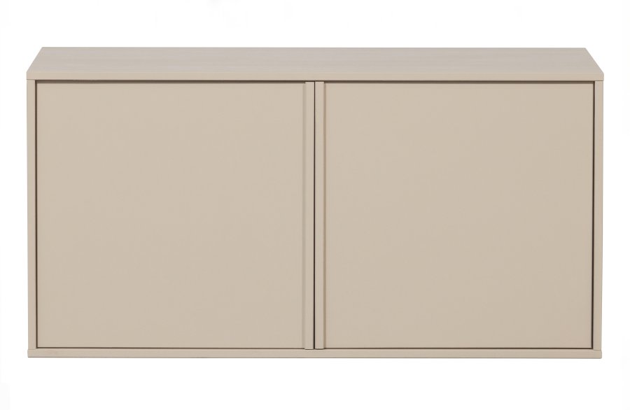 VTWONEN Dagsskap Dobbelt skap, m. 2 trykk for  pne drer og 2 hyller - dakargrau furu (H:50)