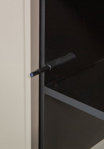 VTWONEN Dagsskap Dobbelt skap, m. 2 trykk for  pne drer og 2 hyller - dakargrau furu (H:50)