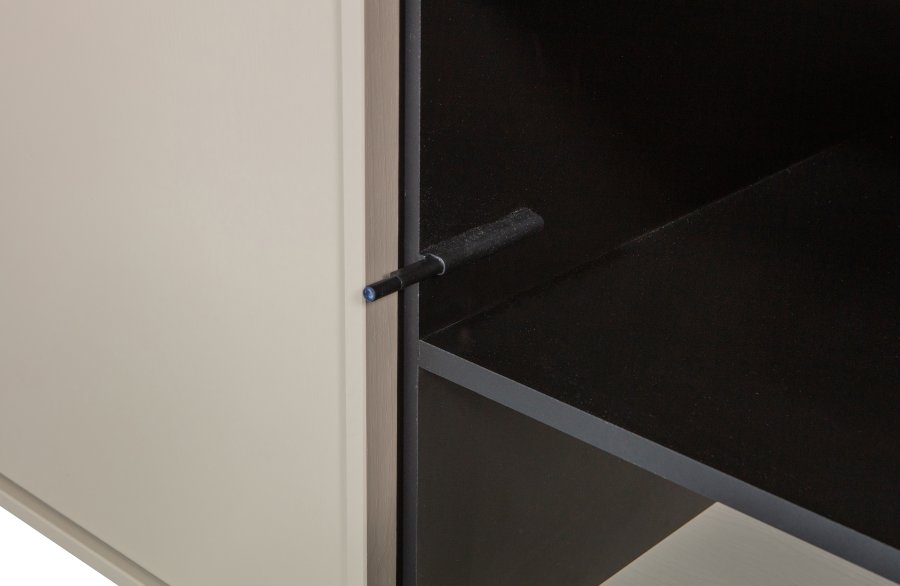 VTWONEN Dagsskap Dobbelt skap, m. 2 trykk for  pne drer og 2 hyller - dakargrau furu (H:50)