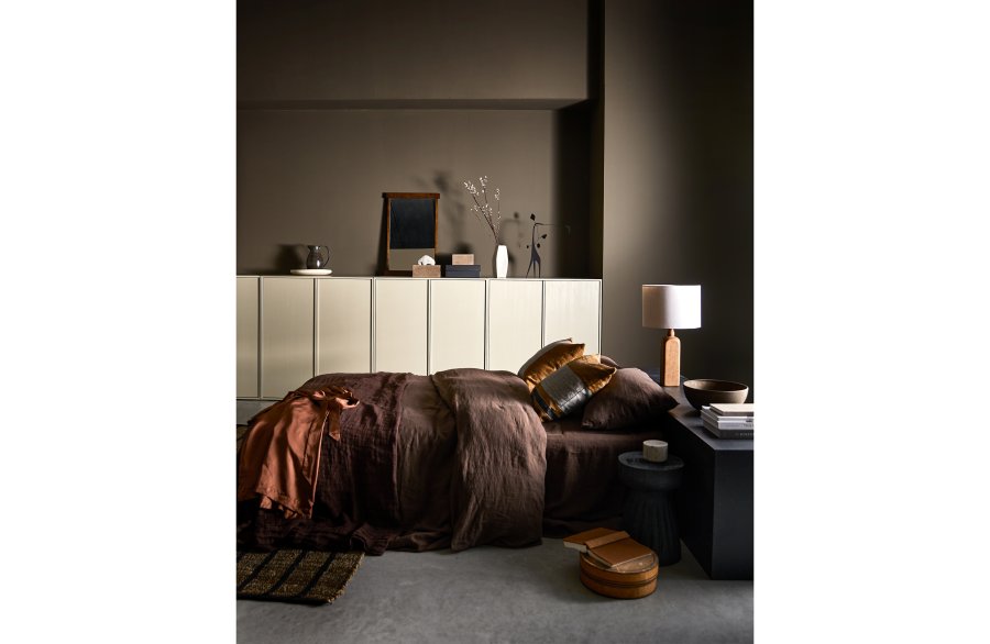 VTWONEN Dagsskap Dobbelt skap, m. 2 trykk for  pne drer og 2 stenger - dakargrau furu (H:110)