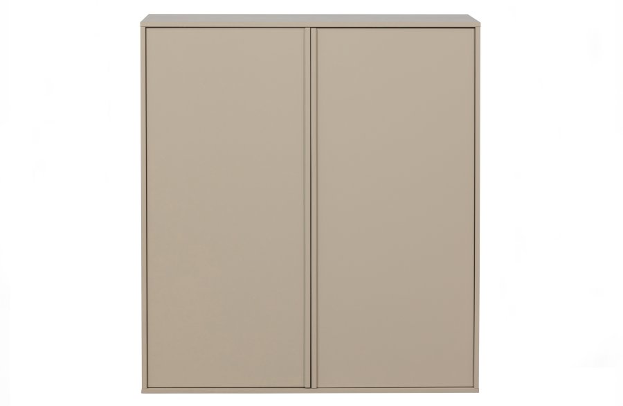 VTWONEN Dagsskap Dobbelt skap, m. 2 trykk for  pne drer og 2 stenger - dakargrau furu (H:110)