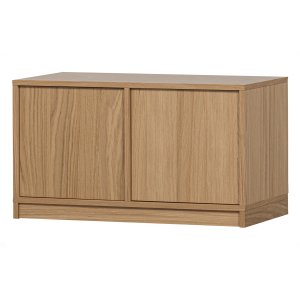 VTWONEN Modulärt underskp, m. 2 tryck för att öppna dörrar och 2 hyllor - naturlig matt ekfanér (77x40)