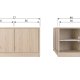 VTWONEN Modulrt underskap, m. 2 trykk for  pne drer og 2 hyller - naturlig matt eikefiner (77x40)