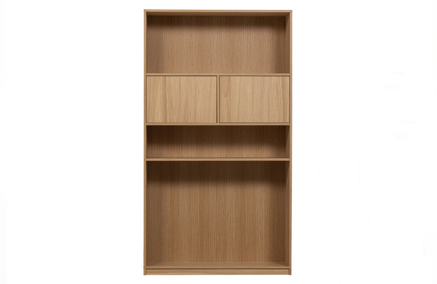 VTWONEN Modulrt overskap, m. 2 trykk for  pne drer og hyller - naturlig matt eikefiner (110x40)