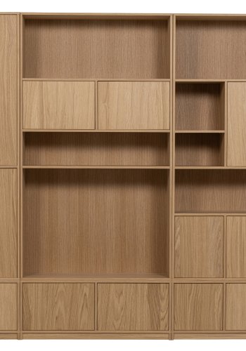 VTWONEN Modulrt overskap, m. 2 trykk for  pne drer og hyller - naturlig matt eikefiner (110x40)