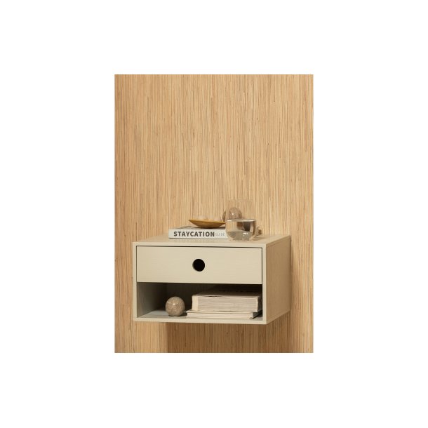 Nancy vghngt natbord, m. 1 skuffe og 1 rum - tgegr/mist MDF (34x30)