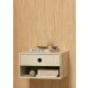 WOOOD Nancy vegghengt nattbord, m. 1 skuff og 1 rom - tkegr/mist MDF (34x30)