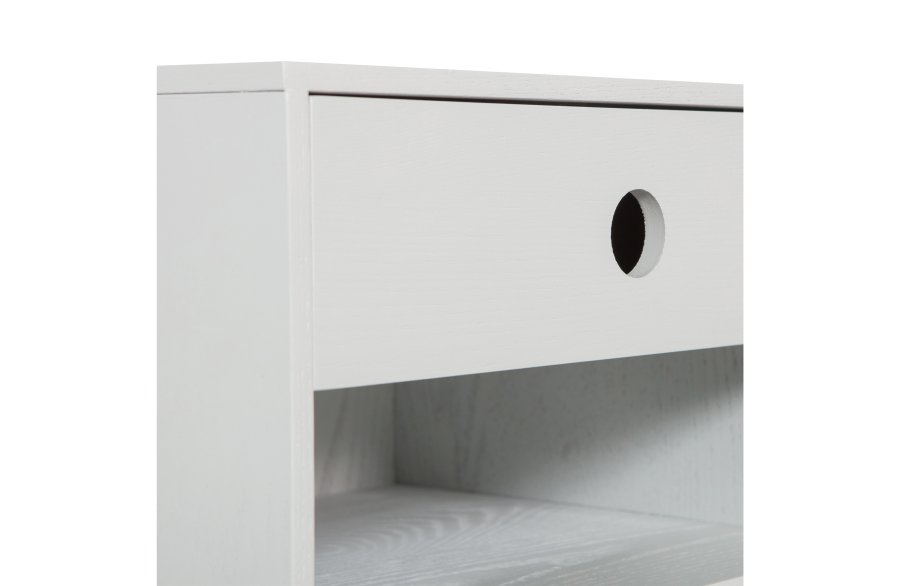 WOOOD Nancy vegghengt nattbord, m. 1 skuff og 1 rom - tkegr/mist MDF (34x30)