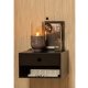 WOOOD Nancy vegghengt nattbord, m. 1 skuff og 1 rom - svart MDF (34x30)
