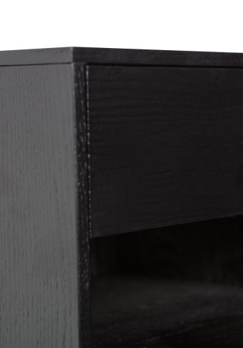 WOOOD Nancy vegghengt nattbord, m. 1 skuff og 1 rom - svart MDF (34x30)