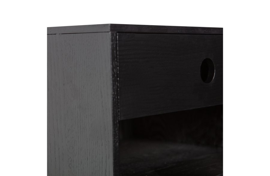 WOOOD Nancy vegghengt nattbord, m. 1 skuff og 1 rom - svart MDF (34x30)