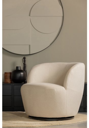 WOOOD EKSKLUSIV Serra svingstol - off-white polyester