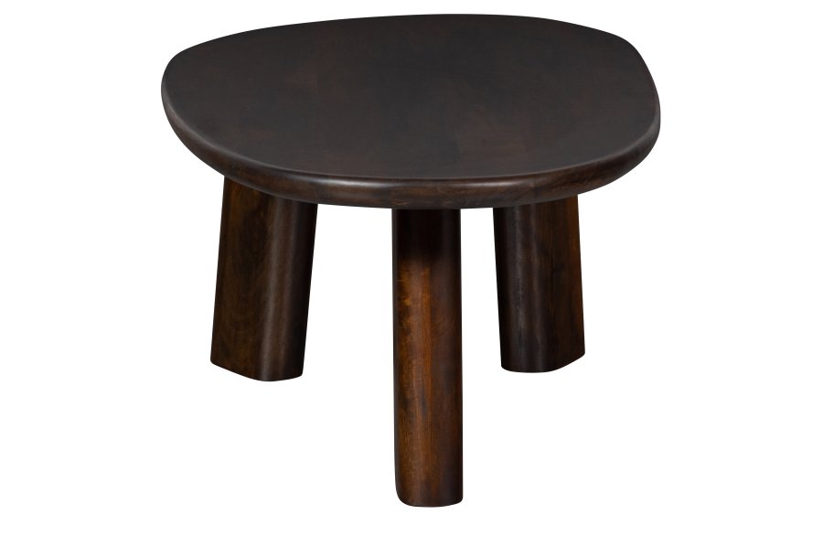 WOOOD Rundt salongbord, kologisk - valnttfarget mangotre (110x60)