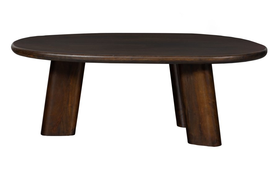 WOOOD Rundt salongbord, kologisk - valnttfarget mangotre (110x60)