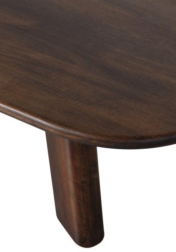 WOOOD Rundt salongbord, kologisk - valnttfarget mangotre (110x60)
