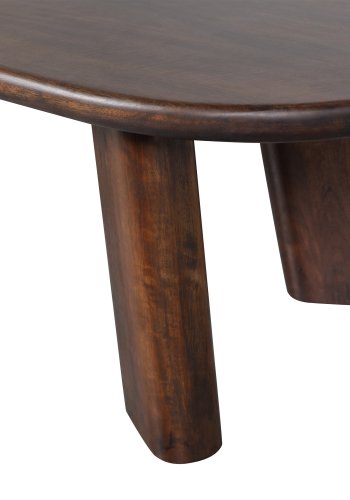 WOOOD Rundt salongbord, kologisk - valnttfarget mangotre (110x60)