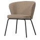 WOOOD Admit spisestuestol - beige bouclé polyester og svart metall