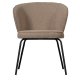 WOOOD Admit spisestuestol - beige bouclé polyester og svart metall