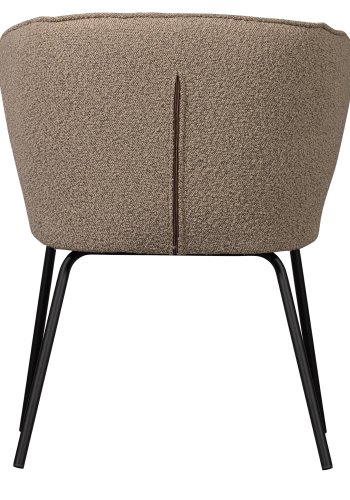 WOOOD Admit spisestuestol - beige bouclé polyester og svart metall