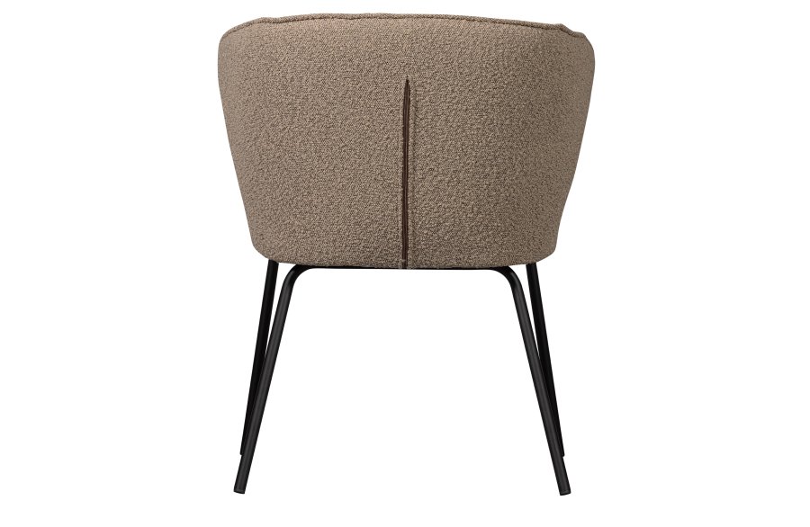 WOOOD Admit spisestuestol - beige bouclé polyester og svart metall