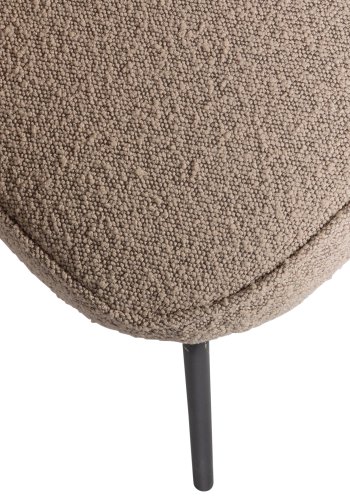 WOOOD Admit spisestuestol - beige bouclé polyester og svart metall