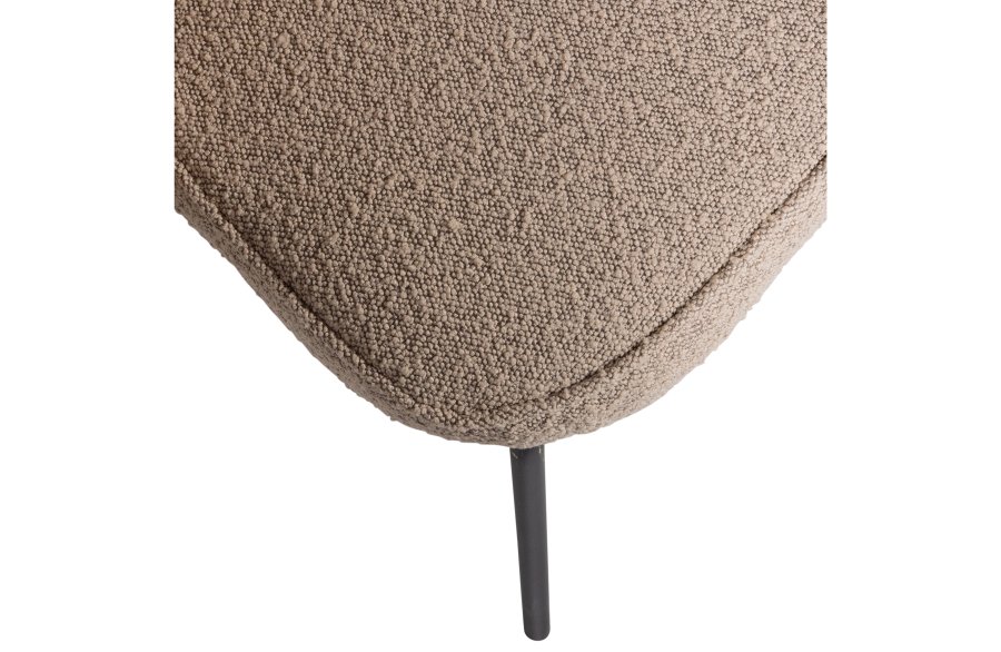 WOOOD Admit spisestuestol - beige bouclé polyester og svart metall