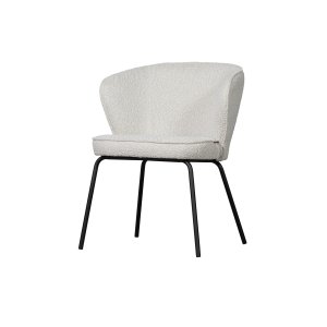 WOOOD Admit spisebordsstol - natur bouclé polyester og sort metal