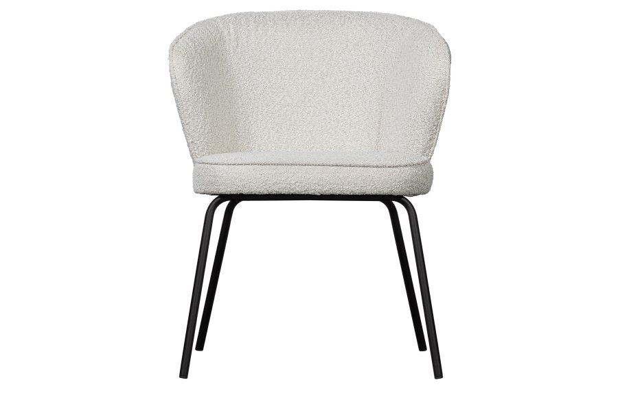 WOOOD Admit spisestuestol - naturlig bouclé polyester og sort metall