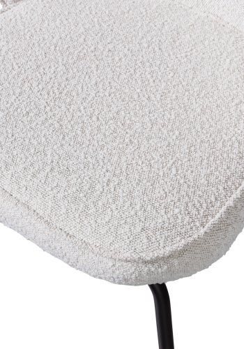 WOOOD Admit spisestuestol - naturlig bouclé polyester og sort metall