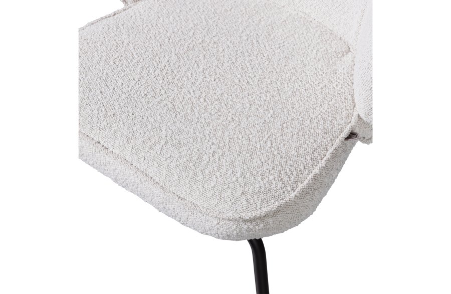 WOOOD Admit spisestuestol - naturlig bouclé polyester og sort metall