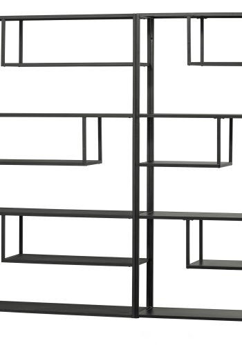 TRE Teun skap, m. 1 trykk for  pne dr og 4 hyller - svart furu