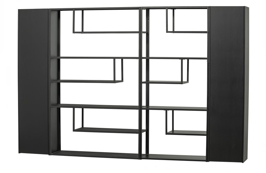 TRE Teun skap, m. 1 trykk for  pne dr og 4 hyller - svart furu