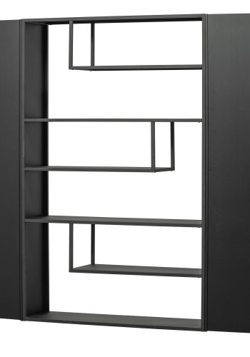 TRE Teun skap, m. 1 trykk for  pne dr og 4 hyller - svart furu