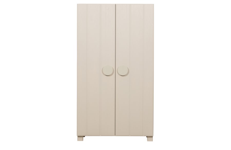 WOOOD Noah garderobe, m. 2 drer, 4 hyller og 1 hengerstang - stvgr furu