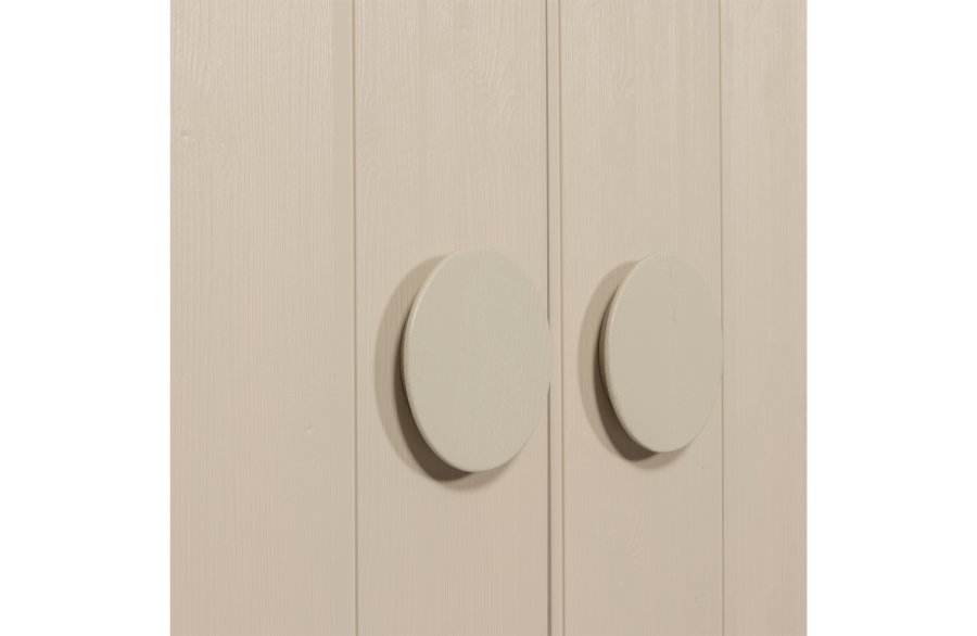 WOOOD Noah garderobe, m. 2 drer, 4 hyller og 1 hengerstang - stvgr furu