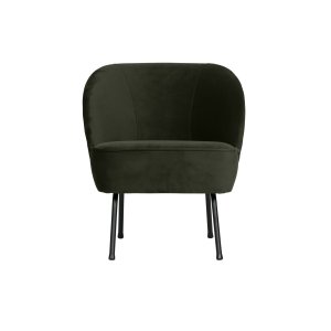 WOOOD Vogue ftölj - mörkgrön sammetspolyester och svart metall