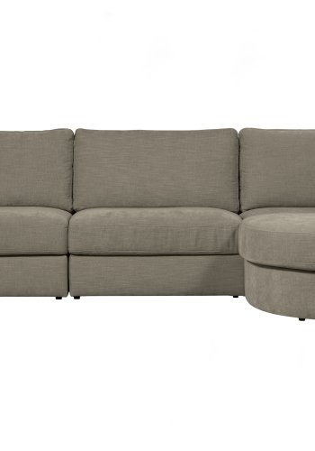 VTWONEN Familie hjrnesofa, avrundet hyre - varm gr polyester