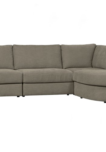 VTWONEN Familie hjrnesofa, avrundet hyre - varm gr polyester
