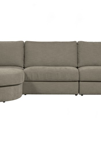 VTWONEN Familie hjrnesofa, avrundet venstre - varm gr polyester