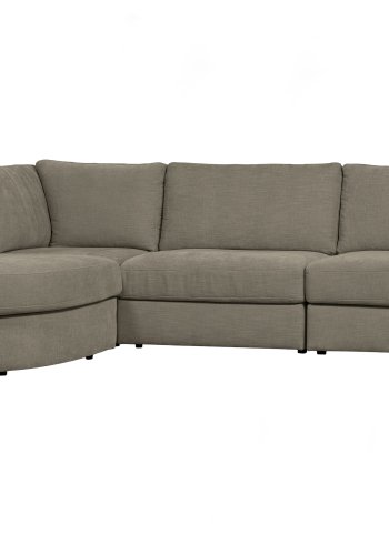 VTWONEN Familie hjrnesofa, avrundet venstre - varm gr polyester